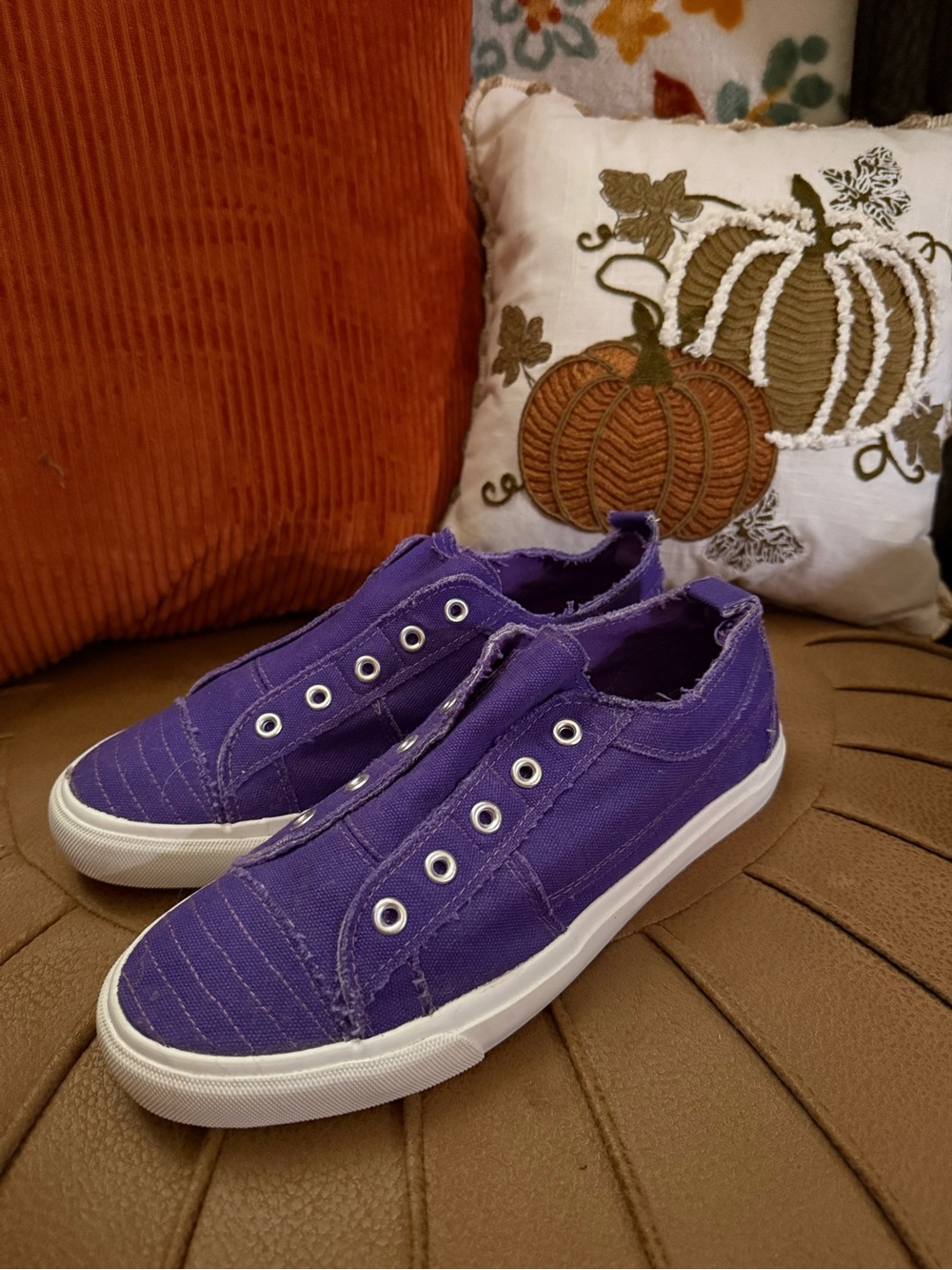 Women’s Purple Slip-On Canvas Sneakers